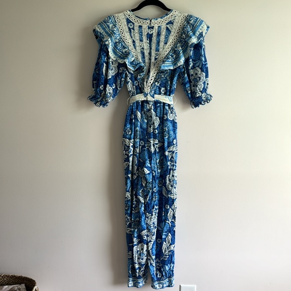 FARM Rio Full of Flowers Linen Blend Jumpsuit - Size XS - Picture 12 of 14